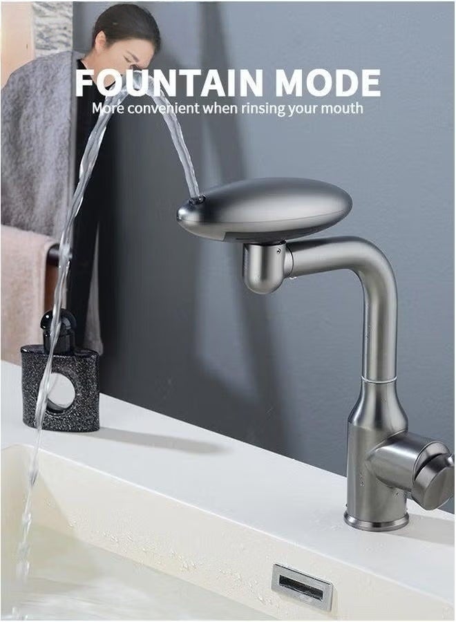 صنبور المطبخ,لمس ثقب واحد صنابير حوض الفولاذ المقاوم للصدأ,صنابير المقبض الحديثة للمحوض,4 وظيفة,رمادي,, - Image 4